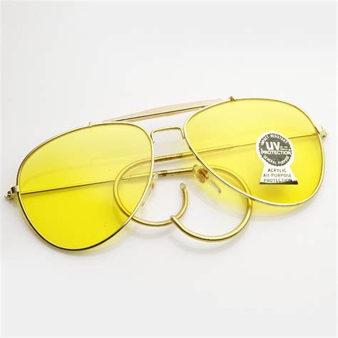 round and oval yellow lens sunglasses